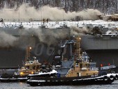 Пожар на российском авианосце Адмирал Кузнецов: 2 погибших и 14 пострадавших